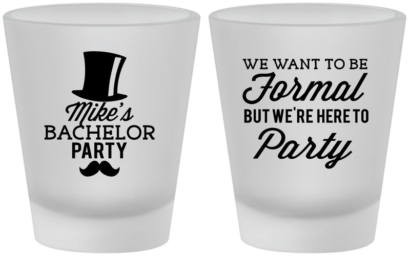 Custom Bachelor Party Frosted Shot Glasses - Formal | 40007