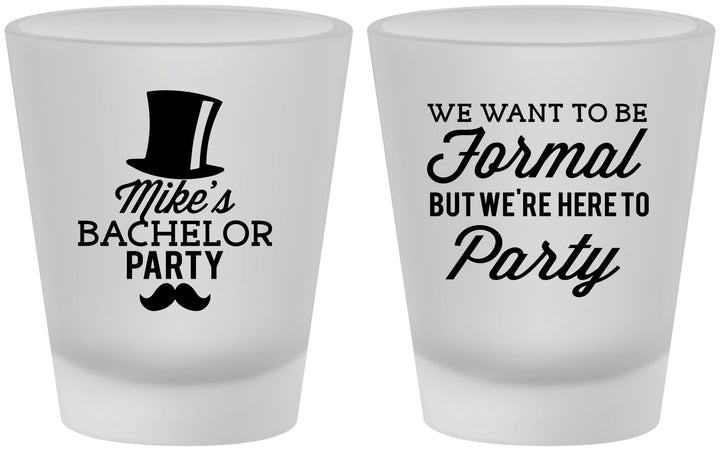 Custom Bachelor Party Frosted Shot Glasses - Formal | 40007