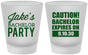 Custom Bachelor Party Frosted Shot Glasses - Caution Expires On | 40009