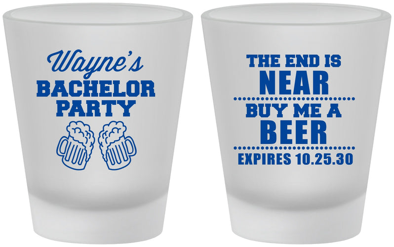 Custom Bachelor Party Frosted Shot Glasses - Beer | 40014