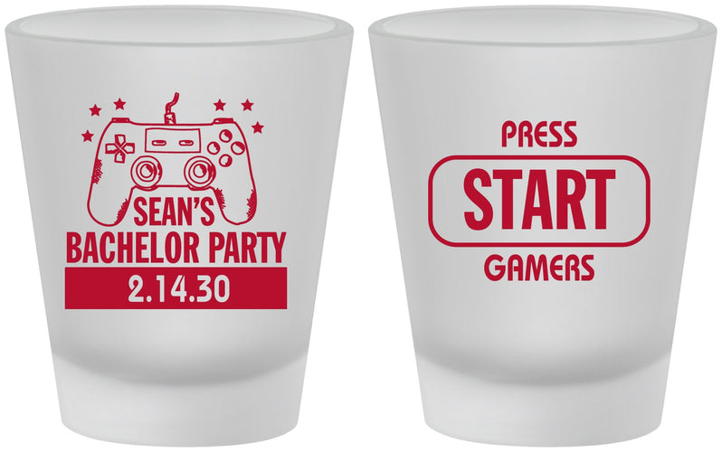 Custom Bachelor Party Frosted Shot Glasses - Video Games | 40018