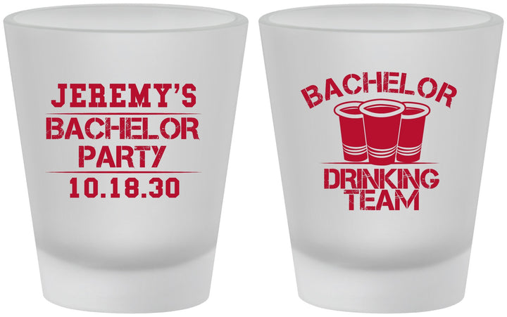Custom Bachelor Party Frosted Shot Glasses - Drinking Team | 40020