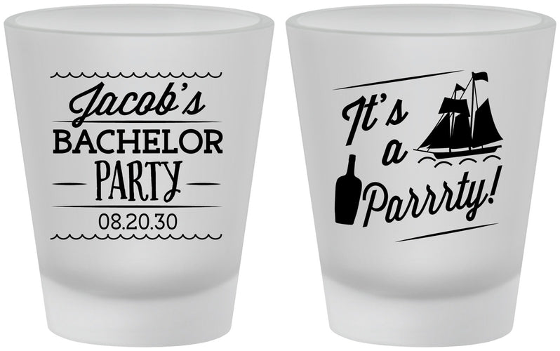 Custom Bachelor Party Frosted Shot Glasses - Boat | 40023