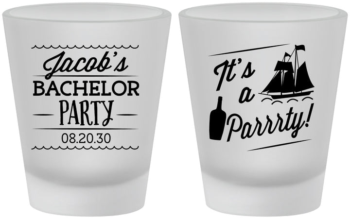 Custom Bachelor Party Frosted Shot Glasses - Boat | 40023