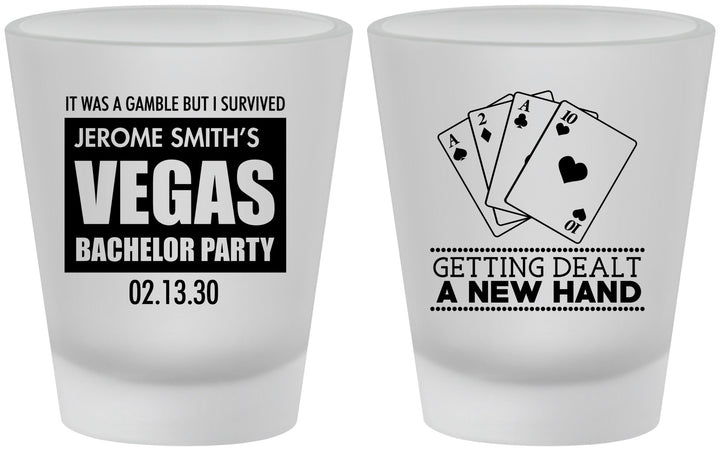 Custom Bachelor Party Frosted Shot Glasses - Las Vegas | 40026