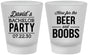 Custom Bachelor Party Frosted Shot Glasses - Beer And Boobs | 40027