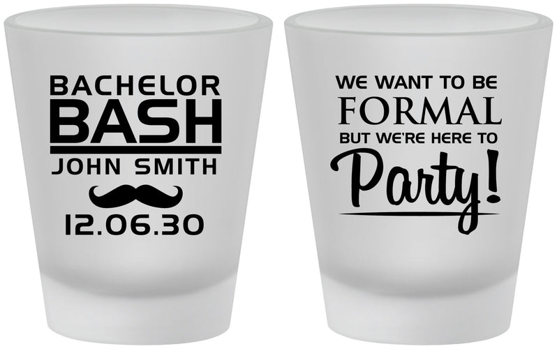 Custom Bachelor Party Frosted Shot Glasses - Formal | 40030