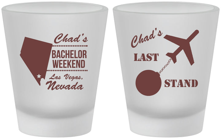 Custom Bachelor Party Frosted Shot Glasses - Last Stand | 40034