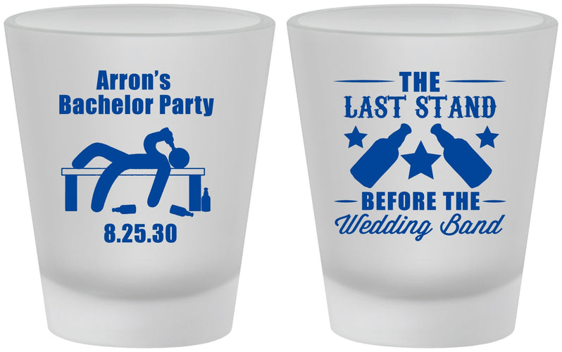 Custom Bachelor Party Frosted Shot Glasses - The Last Stand | 40035