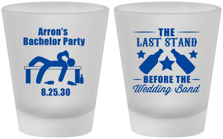 Custom Bachelor Party Frosted Shot Glasses - The Last Stand | 40035
