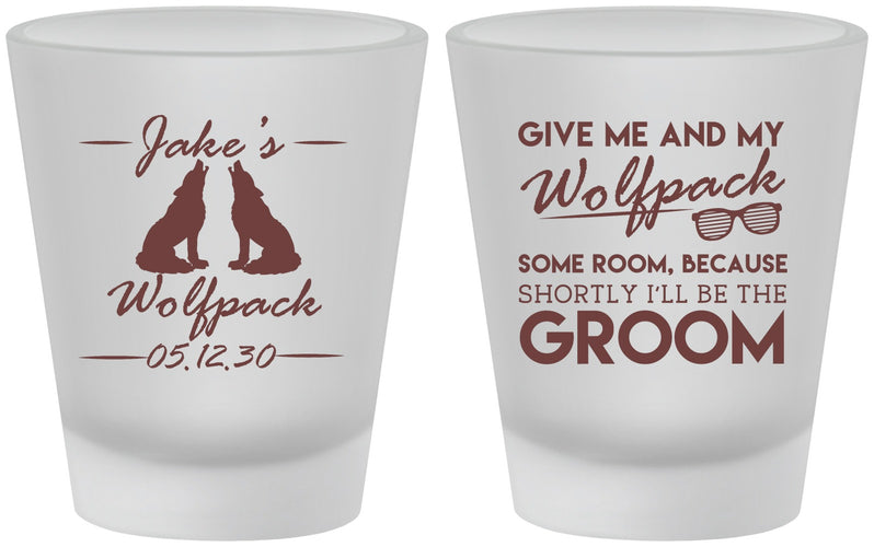 Custom Bachelor Party Frosted Shot Glasses - Wolfpack | 40036