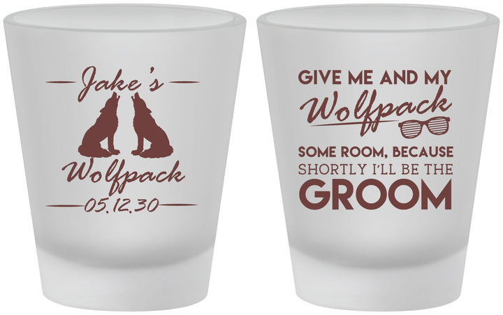 Custom Bachelor Party Frosted Shot Glasses - Wolfpack | 40036
