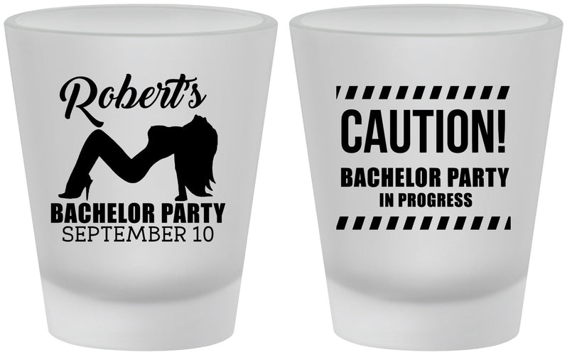Custom Bachelor Party Frosted Shot Glasses - Strip Club | 40037