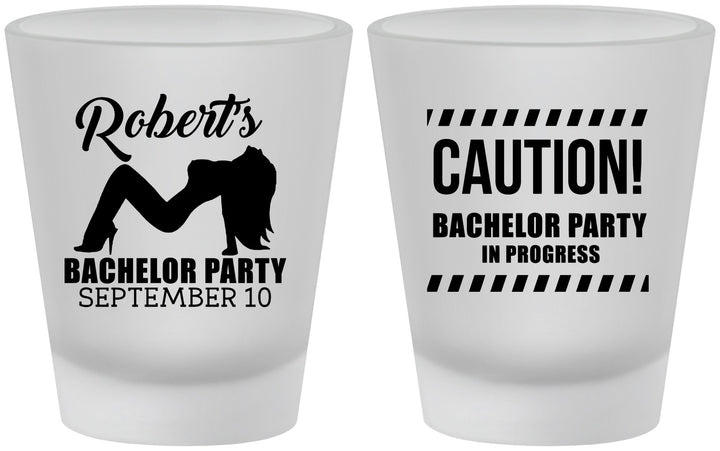 Custom Bachelor Party Frosted Shot Glasses - Strip Club | 40037