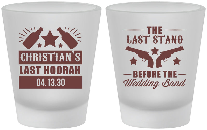 Custom Bachelor Party Frosted Shot Glasses - Last Stand | 40046
