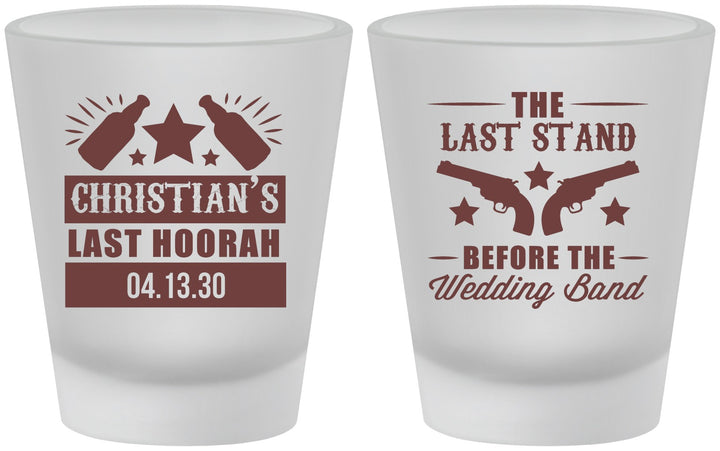 Custom Bachelor Party Frosted Shot Glasses - Last Stand | 40046