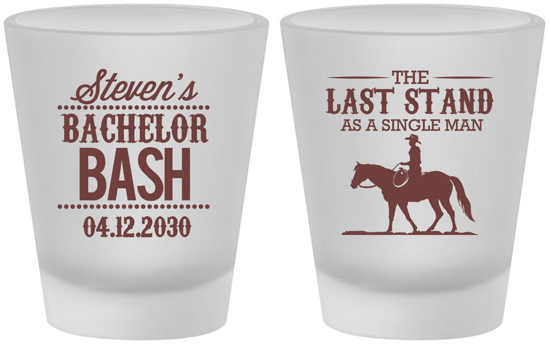 Custom Bachelor Party Frosted Shot Glasses - The Last Stand | 40050