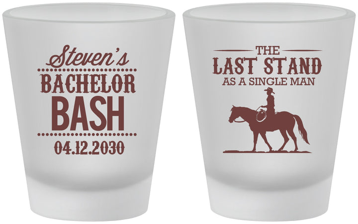 Custom Bachelor Party Frosted Shot Glasses - The Last Stand | 40050