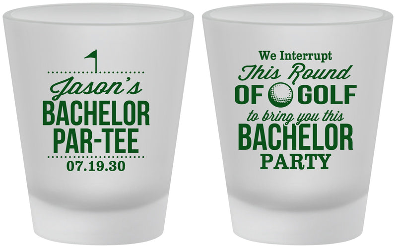 Custom Bachelor Party Frosted Shot Glasses - Golf | 40052