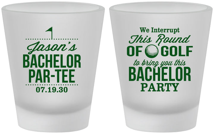 Custom Bachelor Party Frosted Shot Glasses - Golf | 40052