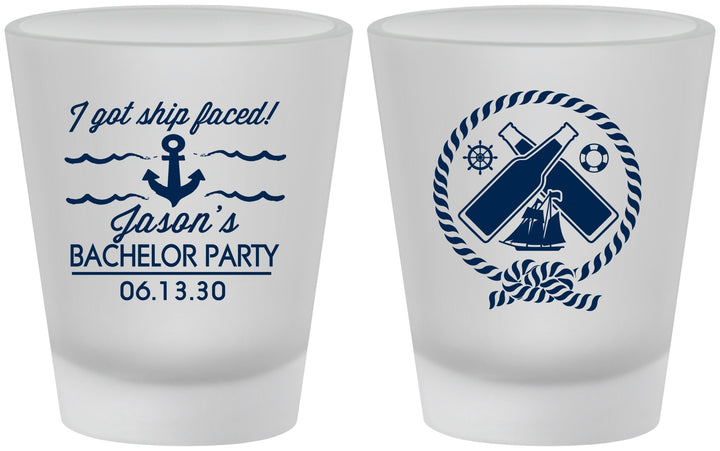 Custom Bachelor Party Frosted Shot Glasses - Anchor | 40054