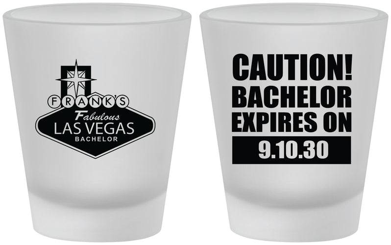 Custom Bachelor Party Frosted Shot Glasses - Las Vegas | 40056