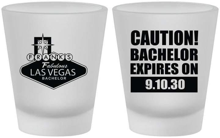 Custom Bachelor Party Frosted Shot Glasses - Las Vegas | 40056