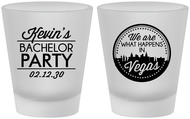 Custom Bachelor Party Frosted Shot Glasses - Last Vegas | 40060