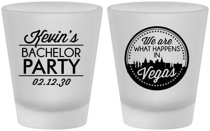 Custom Bachelor Party Frosted Shot Glasses - Last Vegas | 40060