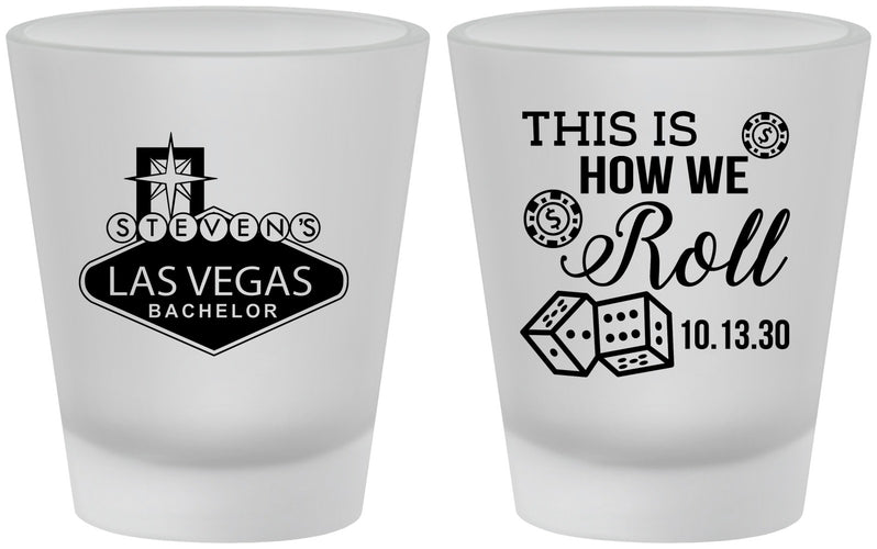 Custom Bachelor Party Frosted Shot Glasses - Last Vegas | 40061