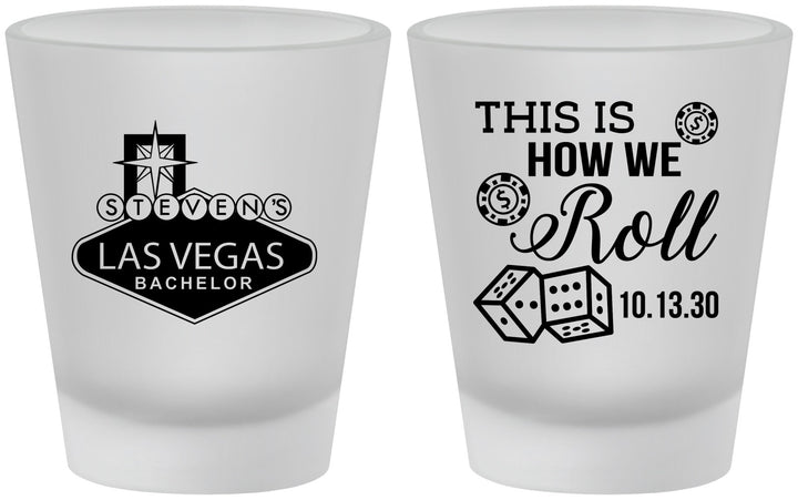 Custom Bachelor Party Frosted Shot Glasses - Last Vegas | 40061