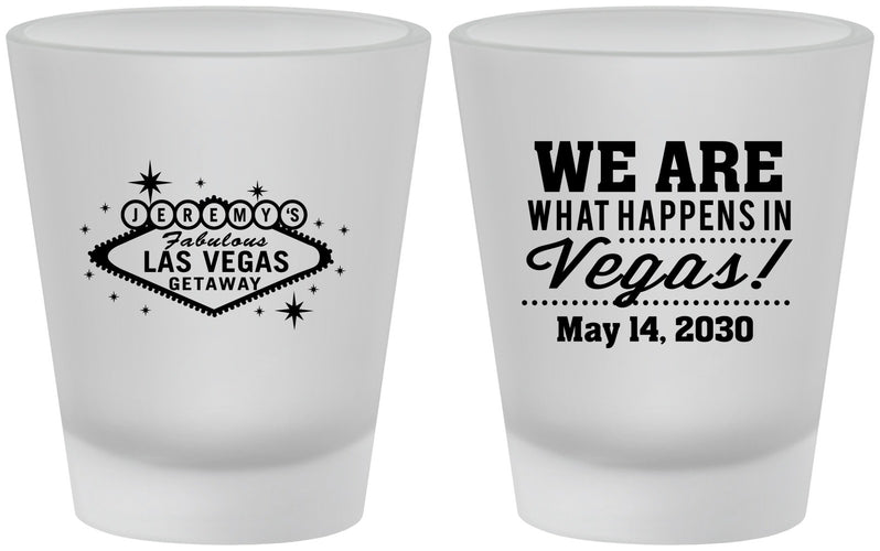 Custom Bachelor Party Frosted Shot Glasses - Las Vegas | 40066