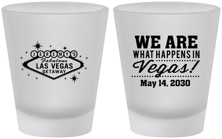 Custom Bachelor Party Frosted Shot Glasses - Las Vegas | 40066
