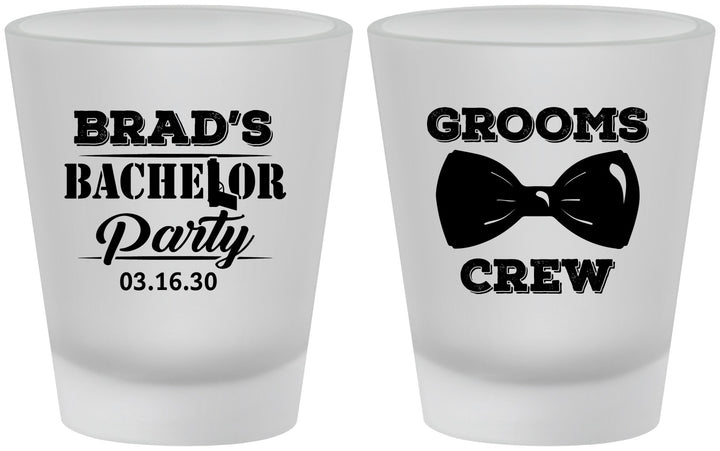 Custom Bachelor Party Frosted Shot Glasses - Grooms Crew | 40070