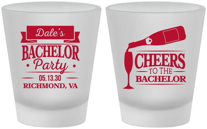 Custom Bachelor Party Frosted Shot Glasses - Cheers | 40072