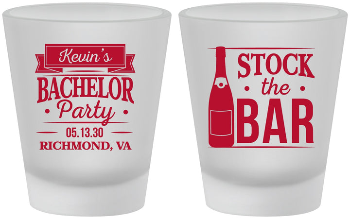 Custom Bachelor Party Frosted Shot Glasses - Stock The Bar | 40073