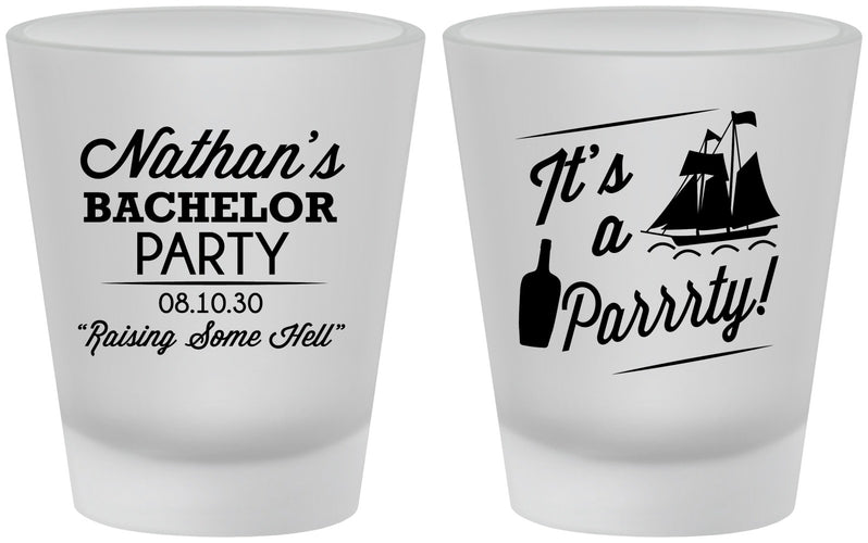Custom Bachelor Party Frosted Shot Glasses - Boat | 40076