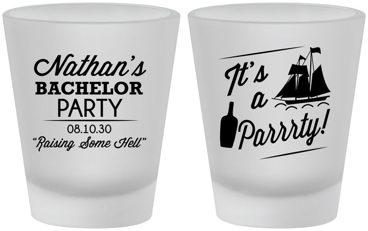 Custom Bachelor Party Frosted Shot Glasses - Boat | 40076