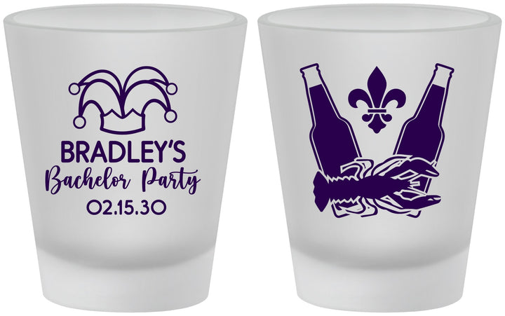 Custom Bachelor Party Frosted Shot Glasses - New Orleans | 40077