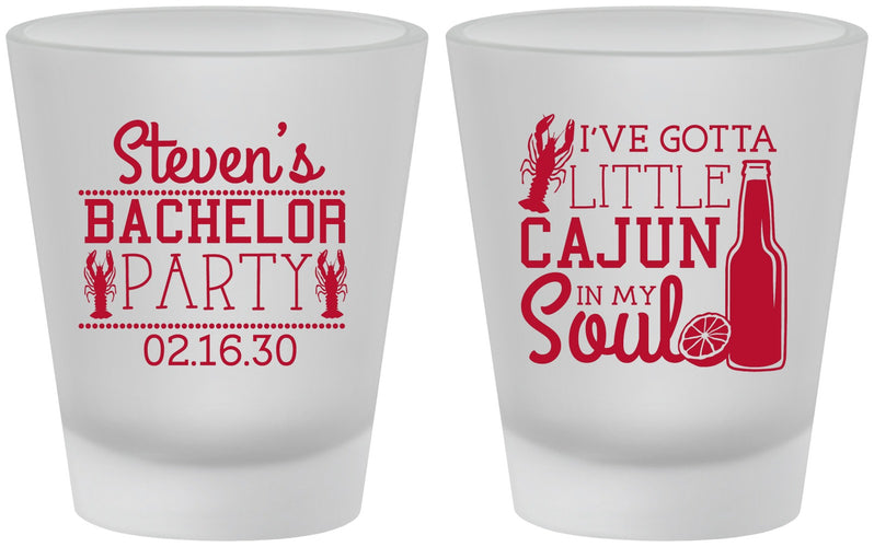 Custom Bachelor Party Frosted Shot Glasses - Cajun In My Soul | 40078