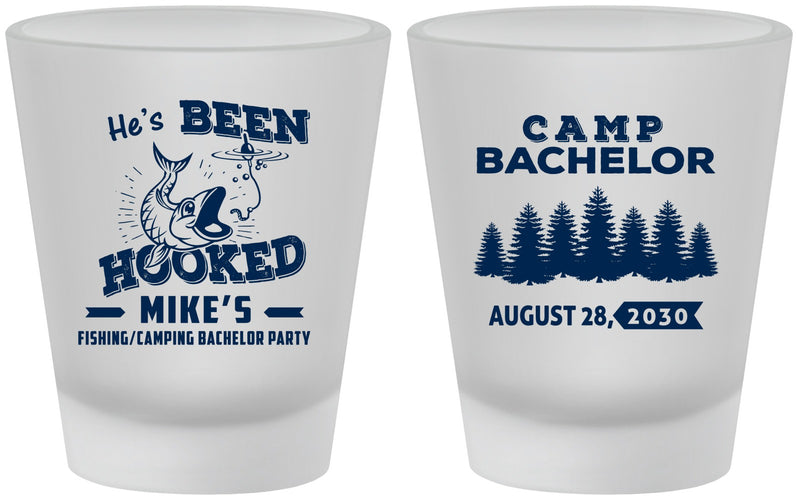 Custom Bachelor Party Frosted Shot Glasses - Fishing | 40080