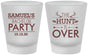 Custom Bachelor Party Frosted Shot Glasses - Hunt Is Over | 40084