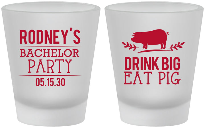 Custom Bachelor Party Frosted Shot Glasses - Bbq | 40088