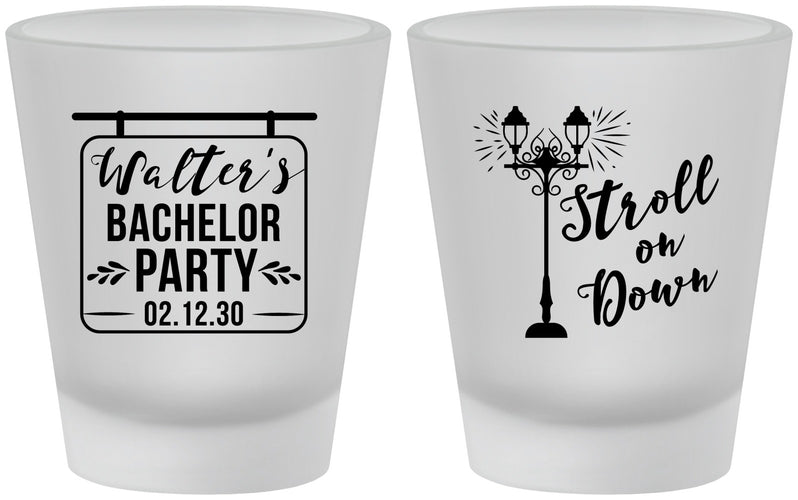 Custom Bachelor Party Frosted Shot Glasses - Mardi Gras | 40092