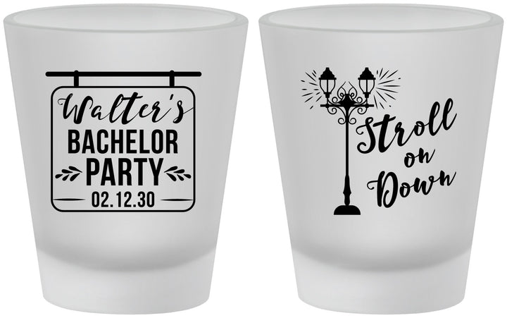 Custom Bachelor Party Frosted Shot Glasses - Mardi Gras | 40092