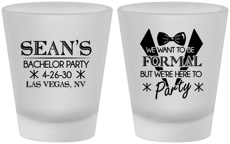Custom Bachelor Party Frosted Shot Glasses - Forma | 40098