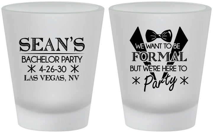 Custom Bachelor Party Frosted Shot Glasses - Forma | 40098