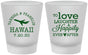 Custom Wedding Frosted Shot Glasses - Love Laughter Happily | 404
