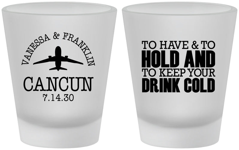 Custom Wedding Frosted Shot Glasses - To Have And To Hold | 408