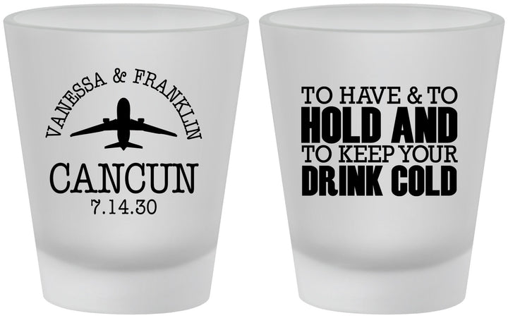 Custom Wedding Frosted Shot Glasses - To Have And To Hold | 408